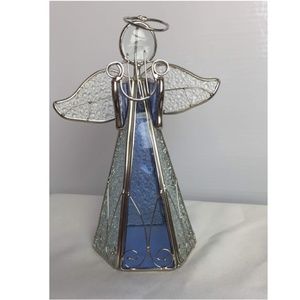 Blue Stained Glass Angel Sun Catcher Window Decor